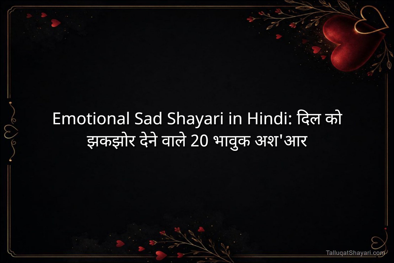 Emotional Sad Shayari in Hindi: दिल को झकझोर देने वाले 20 भावुक अश'आर