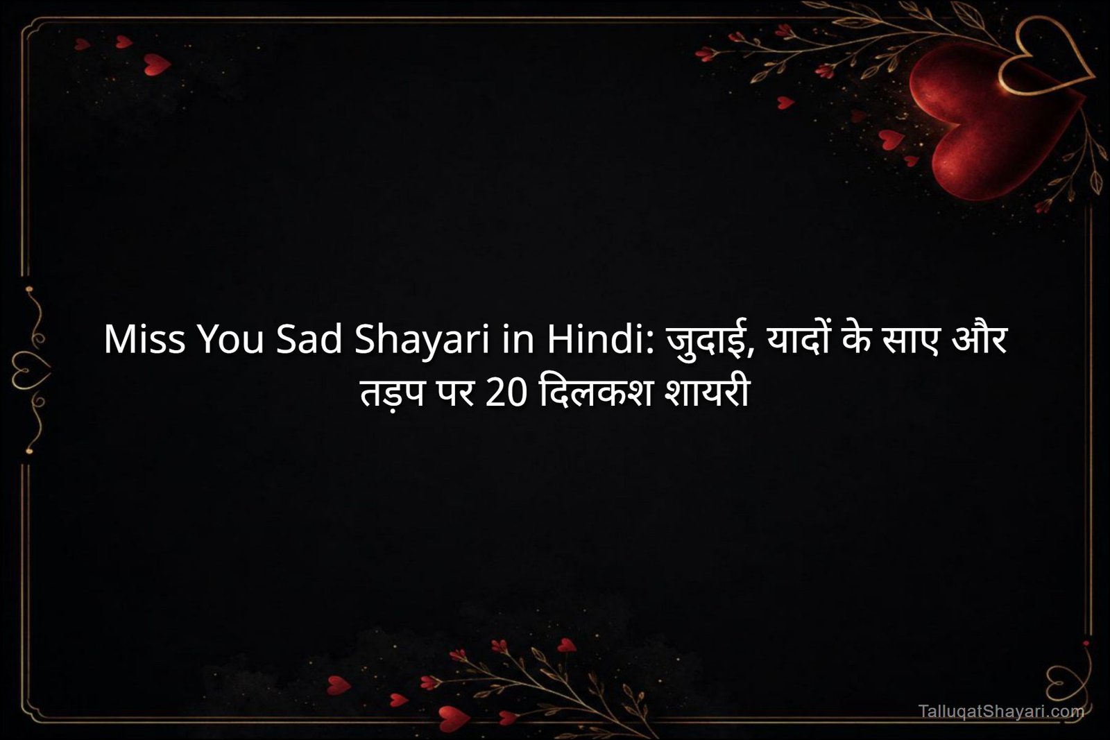 Miss You Sad Shayari in Hindi: जुदाई, यादों के साए और तड़प पर 20 दिलकश शायरी