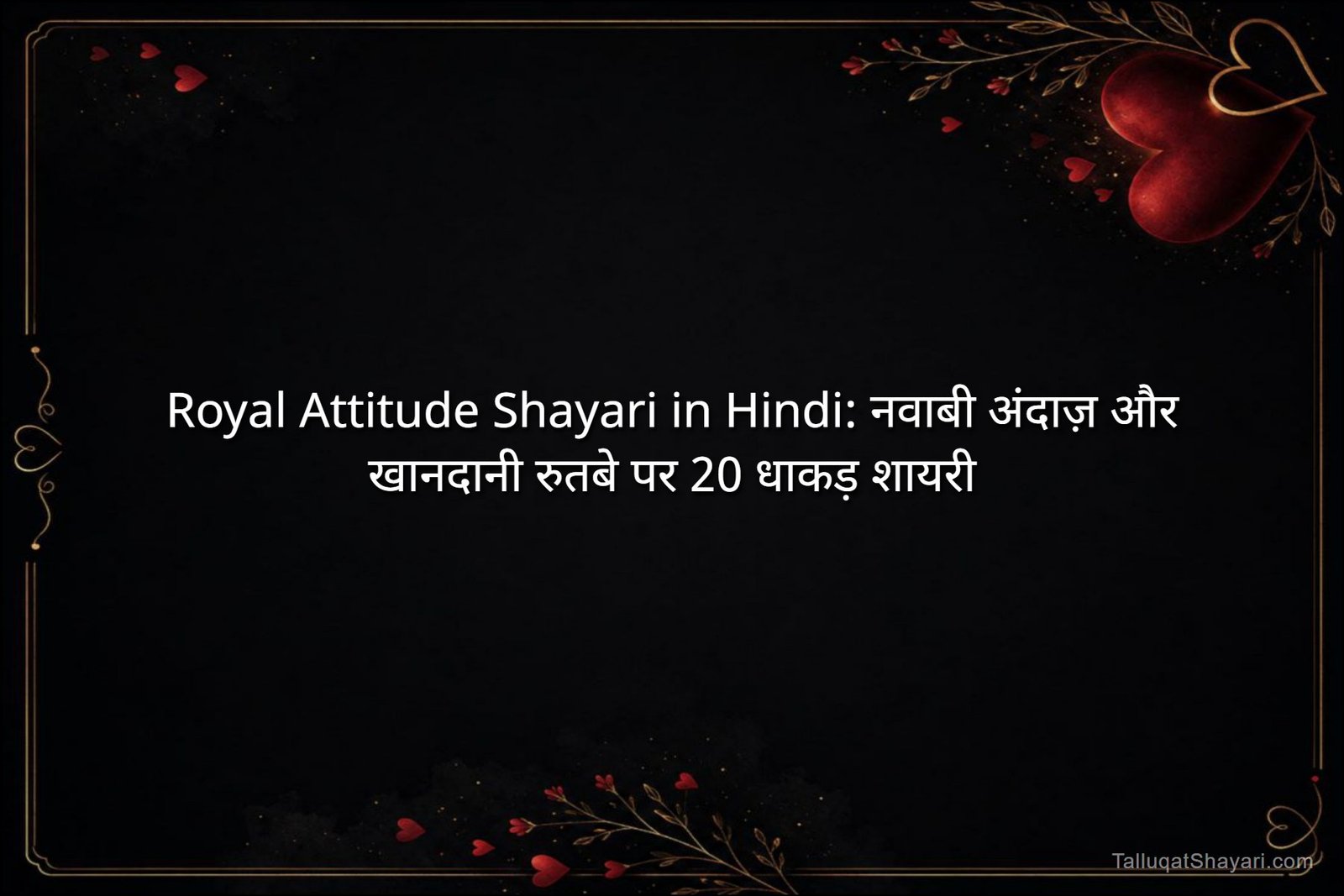 Royal Attitude Shayari in Hindi: नवाबी अंदाज़ और खानदानी रुतबे पर 20 धाकड़ शायरी
