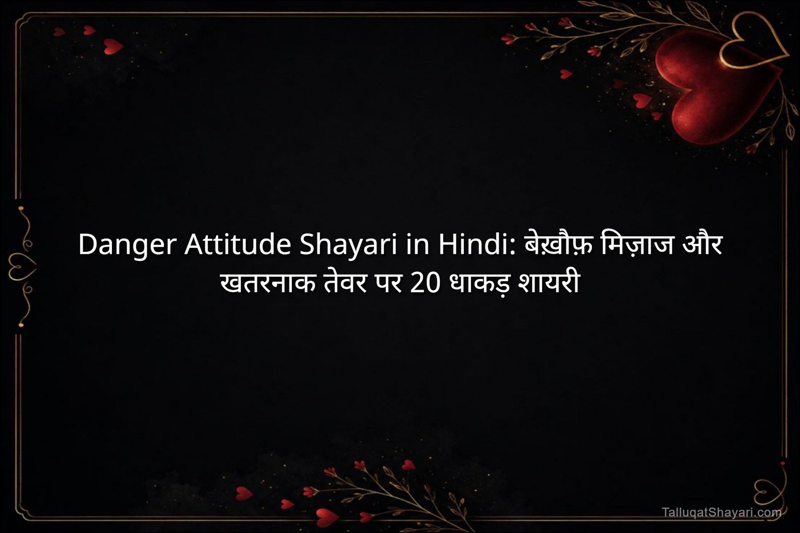 Danger Attitude Shayari in Hindi: बेख़ौफ़ मिज़ाज और खतरनाक तेवर पर 20 धाकड़ शायरी
