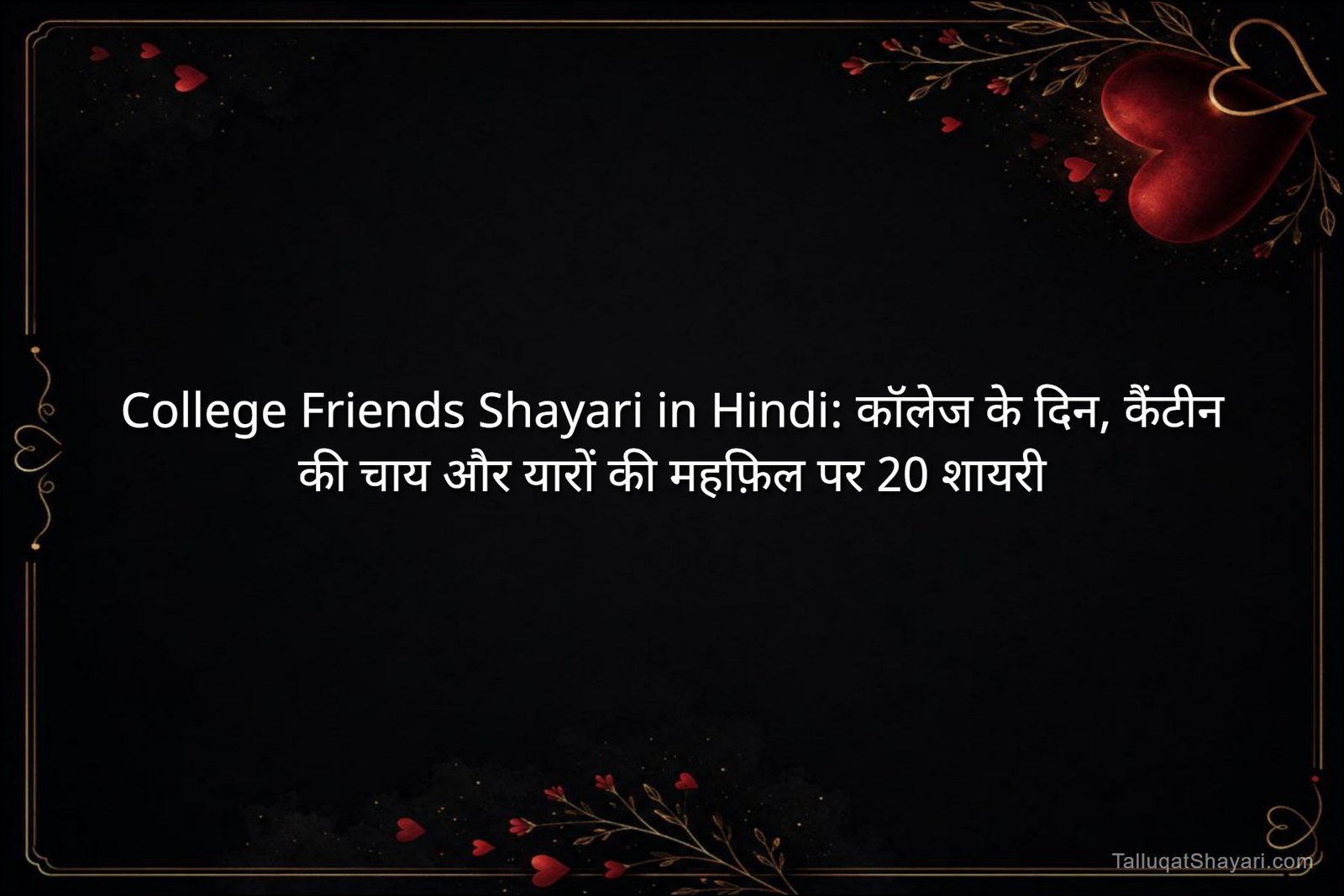 College Friends Shayari in Hindi: कॉलेज के दिन, कैंटीन की चाय और यारों की महफ़िल पर 20 शायरी