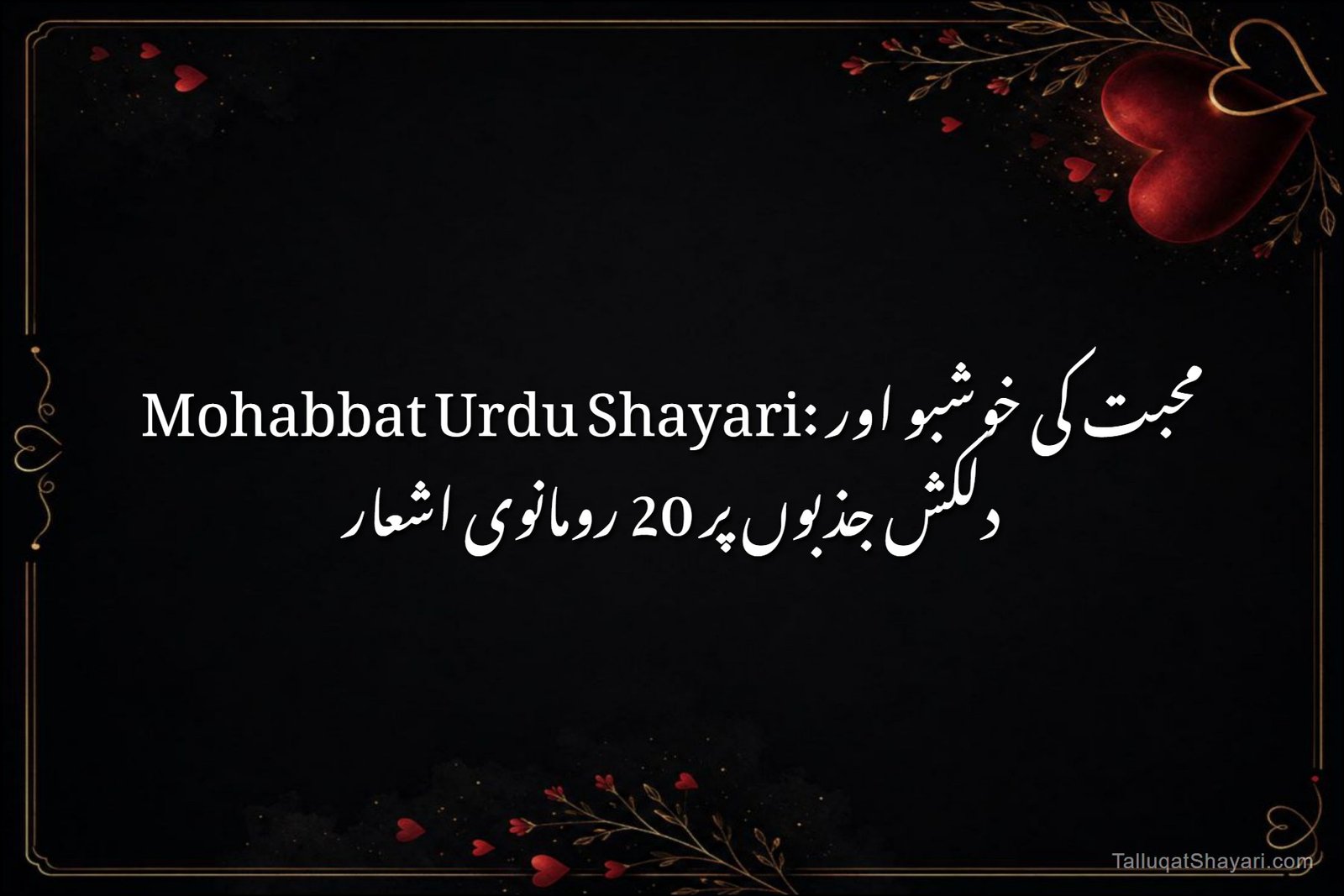 Mohabbat Urdu Shayari: محبت کی خوشبو اور دلکش جذبوں پر 20 رومانوی اشعار