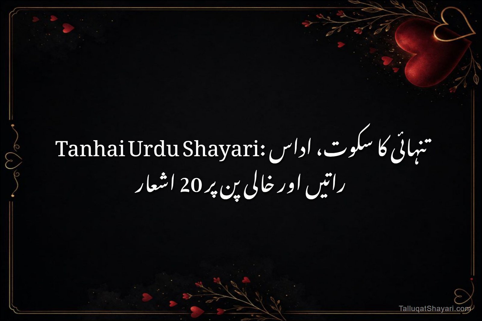 Tanhai Urdu Shayari: تنہائی کا سکوت، اداس راتیں اور خالی پن پر 20 اشعار