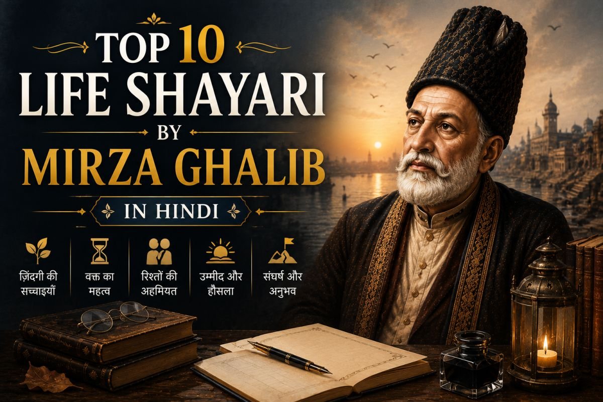 Top 10 Life Shayari by Mirza Ghalib in Hindi | ग़ालिब की ज़िंदगी पर आधारित बेहतरीन शायरी