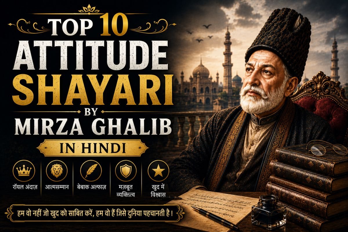 Top 10 Attitude Shayari by Mirza Ghalib in Hindi | ग़ालिब की रॉयल और दमदार शायरी